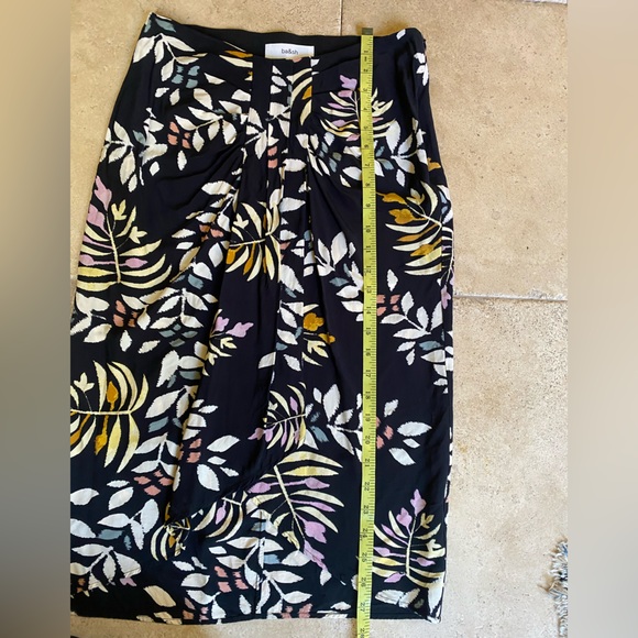 ba&sh Christo Printed Midi Skirt in Black with Multi color floral pattern small - Picture 7 of 9